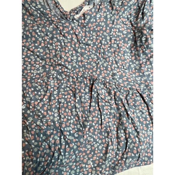 Urban Romantics Shirt Womens Medium Grey Cropped Short Sleeve Polka Dots Y2K - Picture 2 of 7